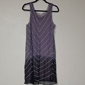 Soft Surroundings Gray Purple Sheath Cocktail Dress